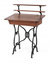MAHOGANY AND CAST IRON SCHOOLM