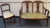 MAHOGANY AND CREWEL UPHOLSTERE