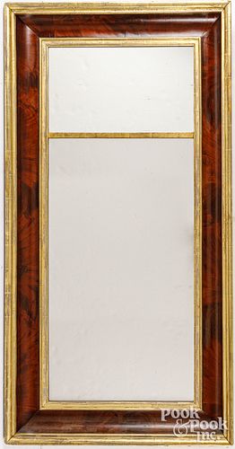 MAHOGANY AND GILT PIER MIRROR,