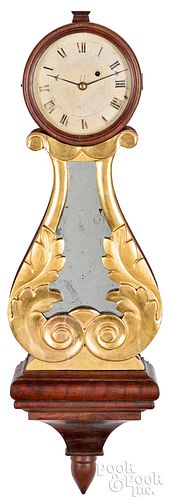 MAHOGANY AND GILTWOOD LYRE BANJO