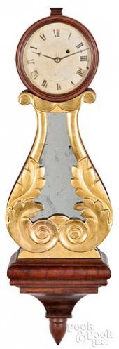 MAHOGANY AND GILTWOOD LYRE BAN