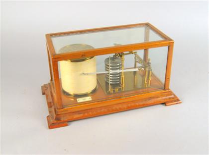 Mahogany and glass cased barograph