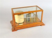 Mahogany and glass cased barog