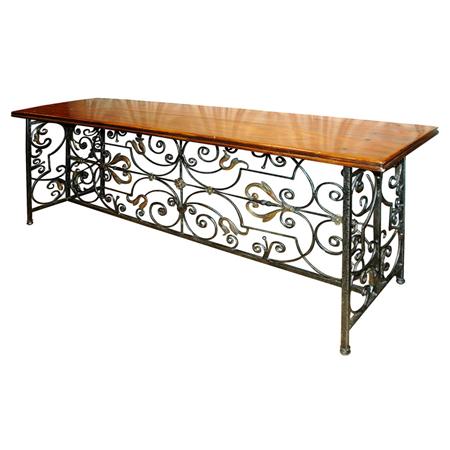Mahogany and Iron Console 