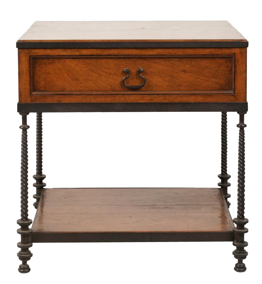 MAHOGANY AND IRON END TABLEMahogany