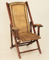 MAHOGANY AND LEATHER FOLDING C