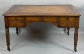 MAHOGANY AND LEATHER TOPPED PA