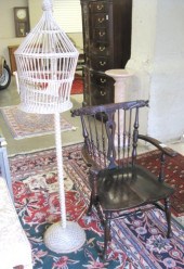 MAHOGANY ARMCHAIR & REED BIRDC