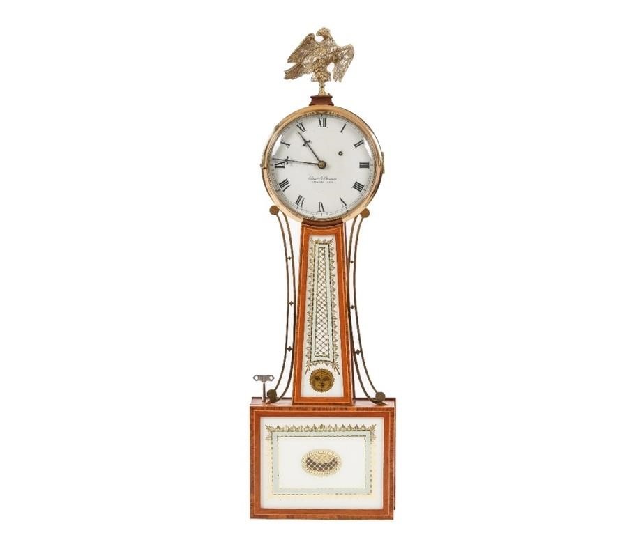 Mahogany banjo clock by Elmer O.