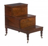 MAHOGANY BED STEPS 19th c. Lea