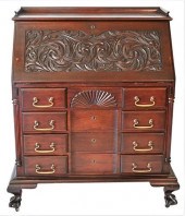 MAHOGANY BLOCKFRONT DESK, HAVI