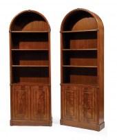 MAHOGANY BOOKCASES LABELED BEA