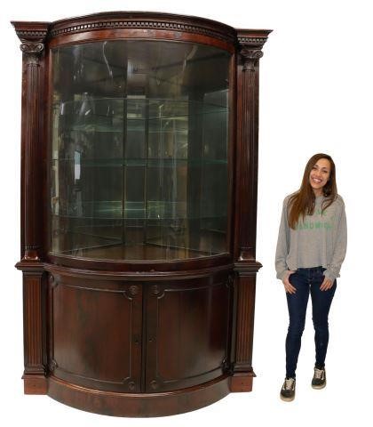 MAHOGANY BOWFRONT CURVED GLASS