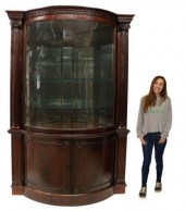 MAHOGANY BOWFRONT CURVED GLASS