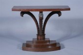 MAHOGANY BOWFRONT PEDESTAL-BAS