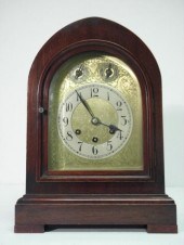 Mahogany bracket clock. Gold t