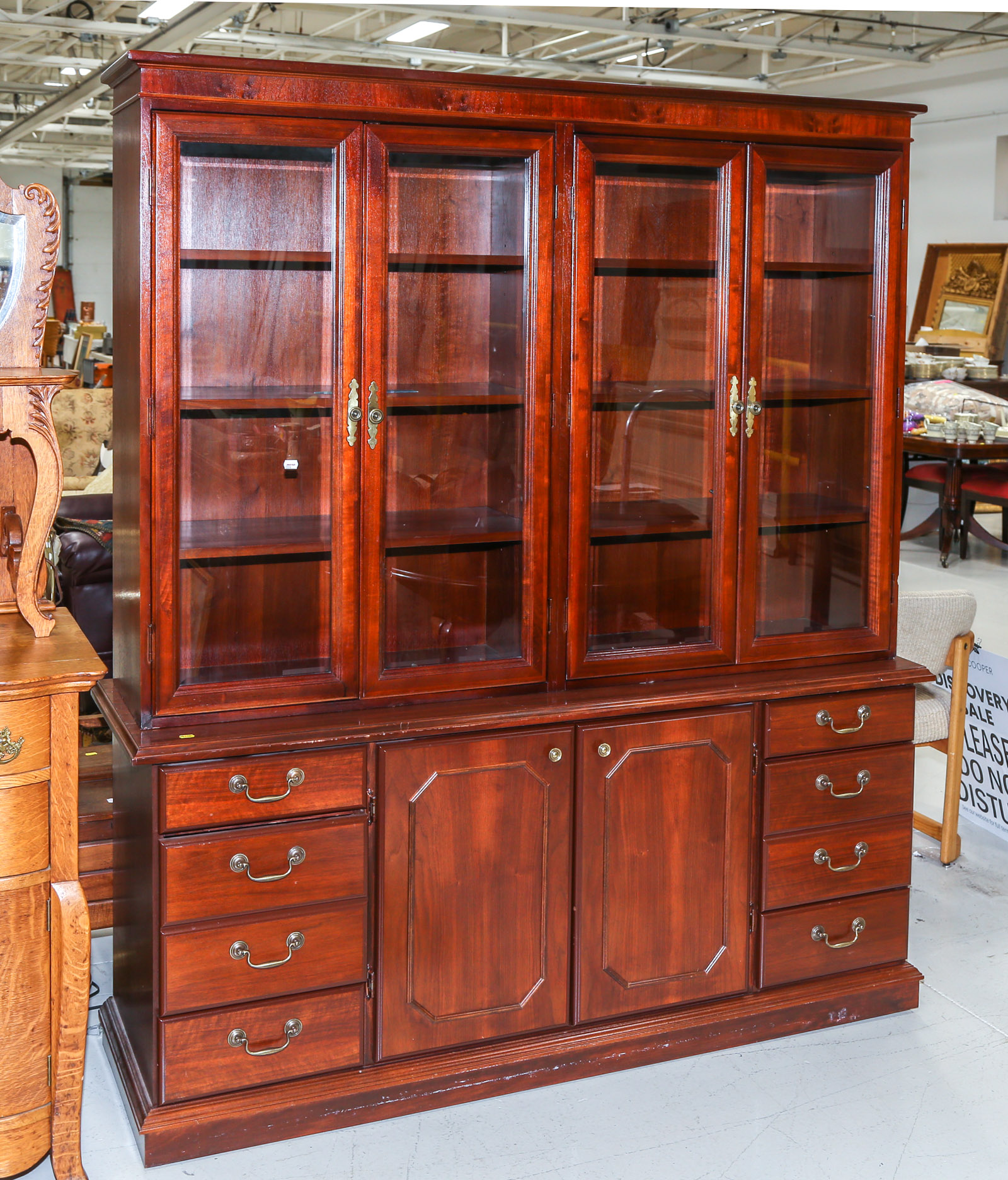 MAHOGANY BREAKFRONT CHINA CABINET