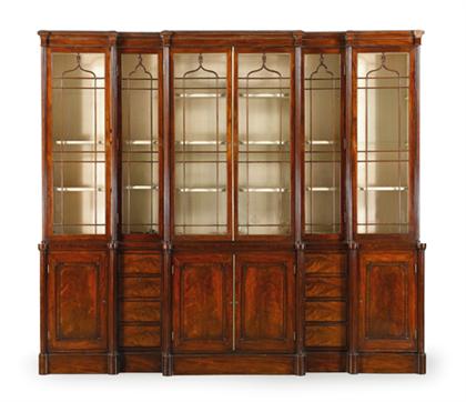 Mahogany breakfront library