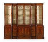 Mahogany breakfront library bo