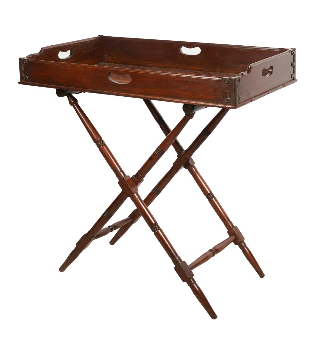 MAHOGANY BUTLER'S TRAY ON