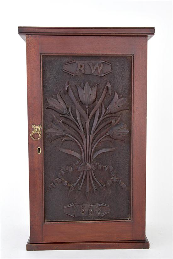 Mahogany cabinet signed and dated