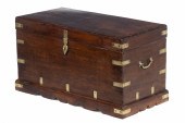 MAHOGANY CAMPAIGN TRUNK 19th c