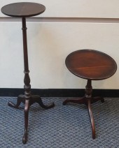 MAHOGANY CANDLESTAND AND A FER