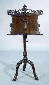 MAHOGANY CARVED ADJUSTABLE MUS
