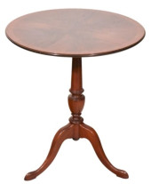 MAHOGANY CARVED FLIP TOP TRIPO