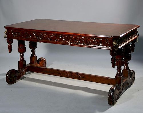 MAHOGANY CARVED LIBRARY