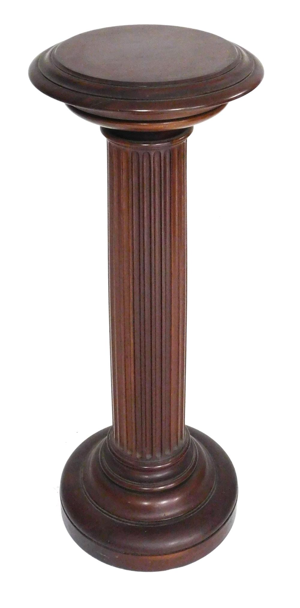 MAHOGANY CARVED PEDESTAL, LATE