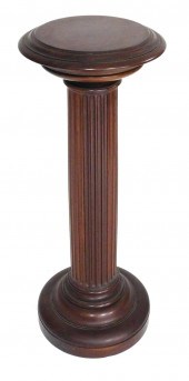 MAHOGANY CARVED PEDESTAL, LATE