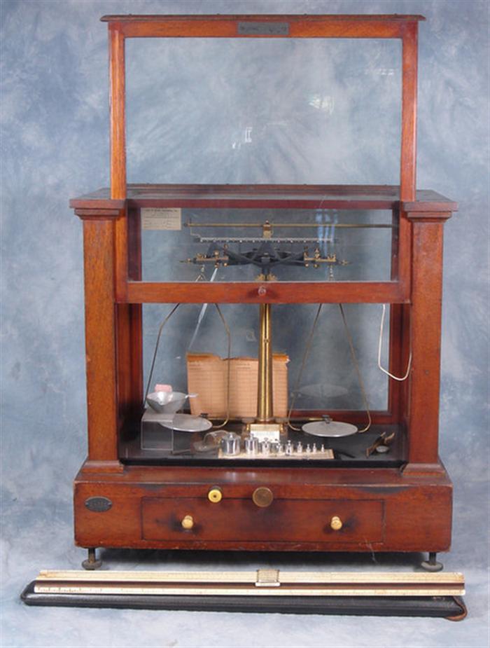 Mahogany cased laboratory scale