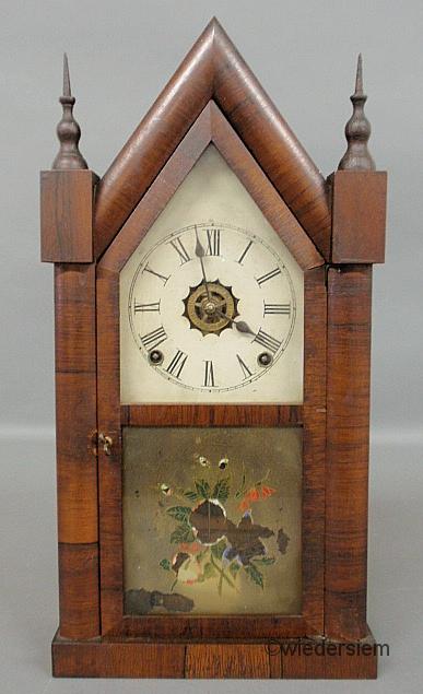 Mahogany cased steeple clock by