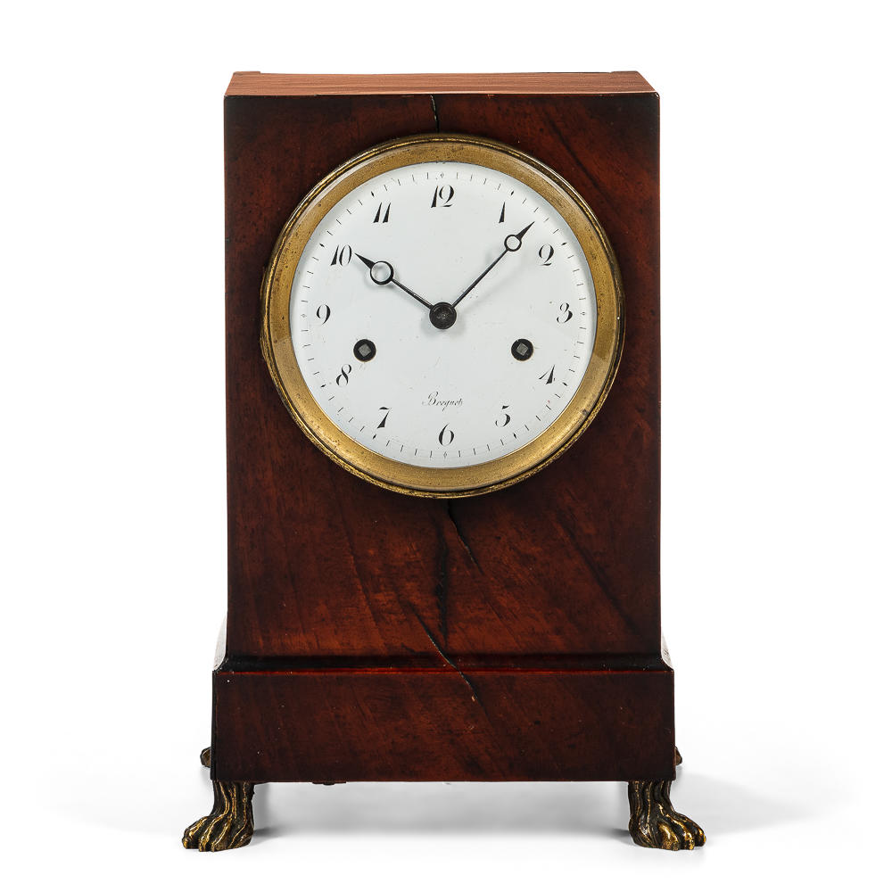 MAHOGANY-CASED TABLE CLOCK