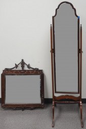 MAHOGANY CHEVAL MIRROR AND A G