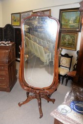 MAHOGANY CHEVAL MIRROR HEIGHT