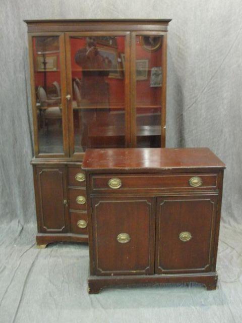 Mahogany China Cabinet and Small