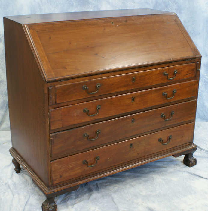 Mahogany Chippendale slant front
