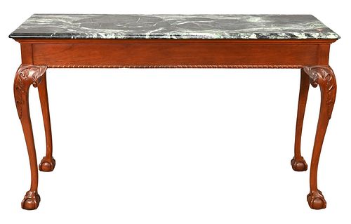 MAHOGANY CHIPPENDALE STYLE MARBLE