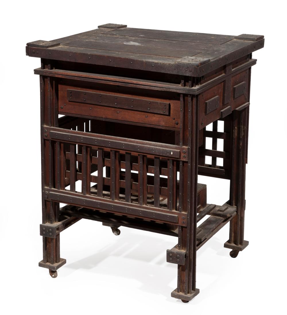 MAHOGANY CIGAR HUMIDOR, ATTR.