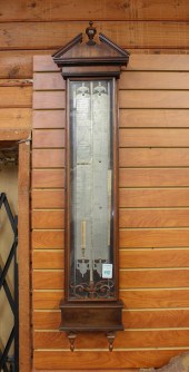 MAHOGANY CISTERN WALL BAROMETE