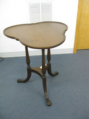 Mahogany Clover Top Table carved