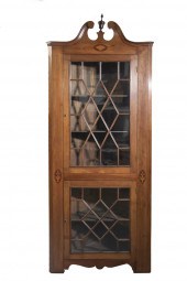 MAHOGANY CORNER CABINET Chippe