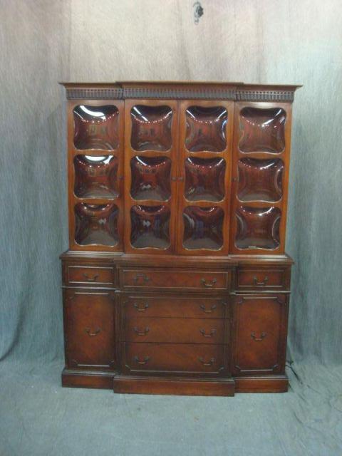 Mahogany Crown Glass China Cabinet.