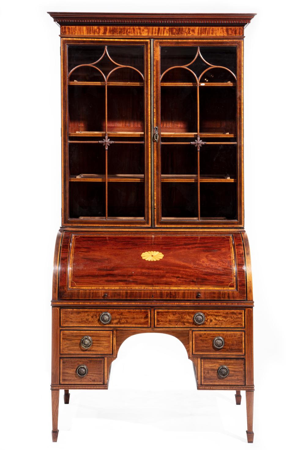 MAHOGANY CYLINDER SECRETARY