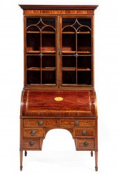 MAHOGANY CYLINDER SECRETARY BO