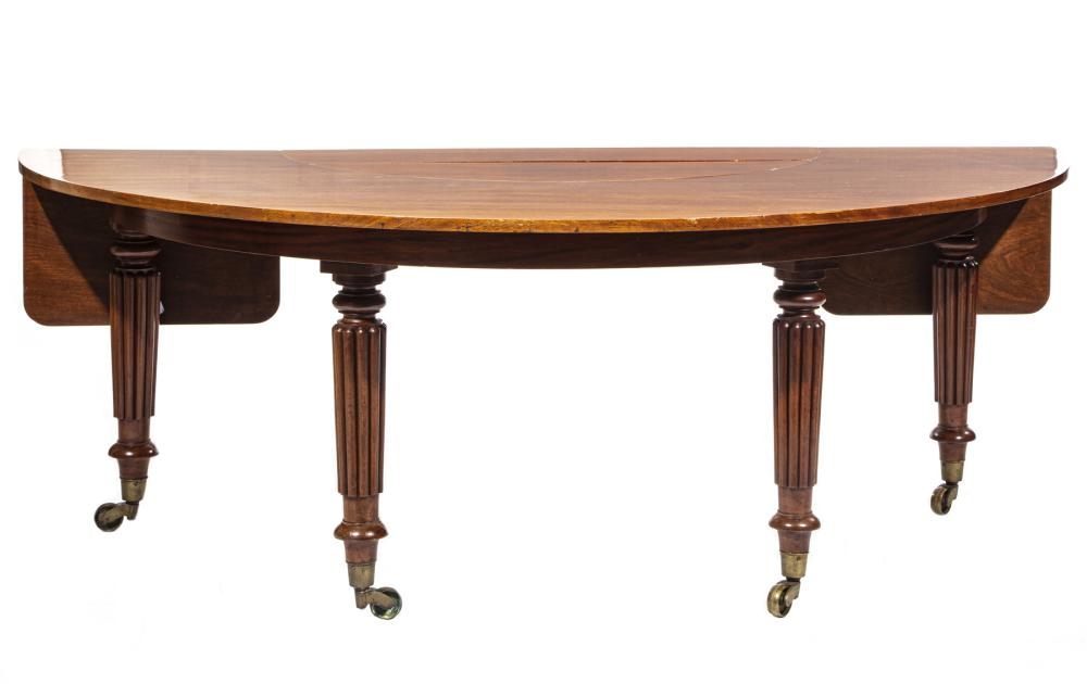 MAHOGANY DEMILUNE HUNT TABLE, POSS.