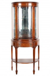 MAHOGANY DEMILUNE VITRINE CABI
