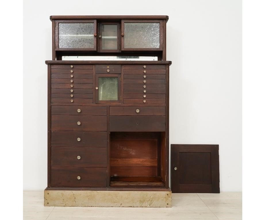 Mahogany dental cabinet, circa
